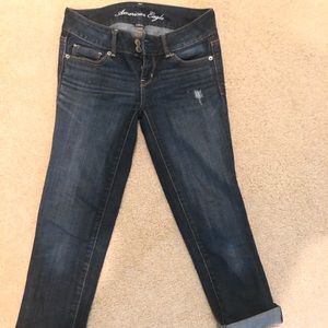 American Eagle Darkwash Artist Capris